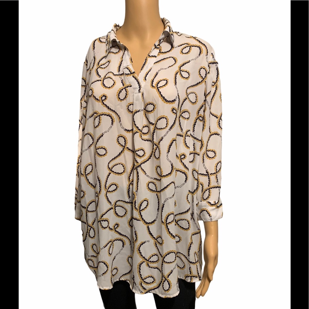 Anne Klein Women’s 3/4 Sleeve Chain Print …